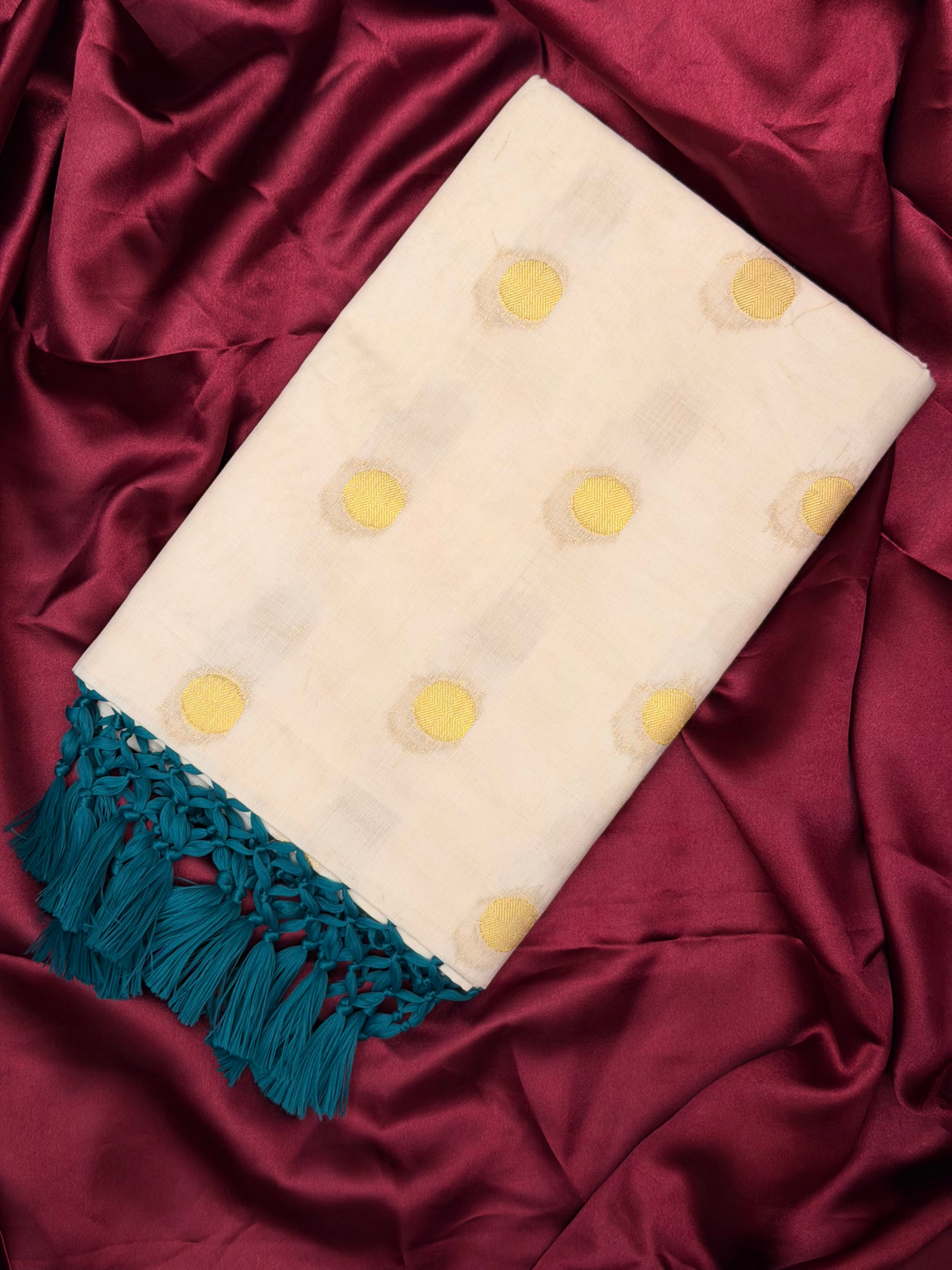 POURNAMI BLUE:PREMIUM COTTON SAREE