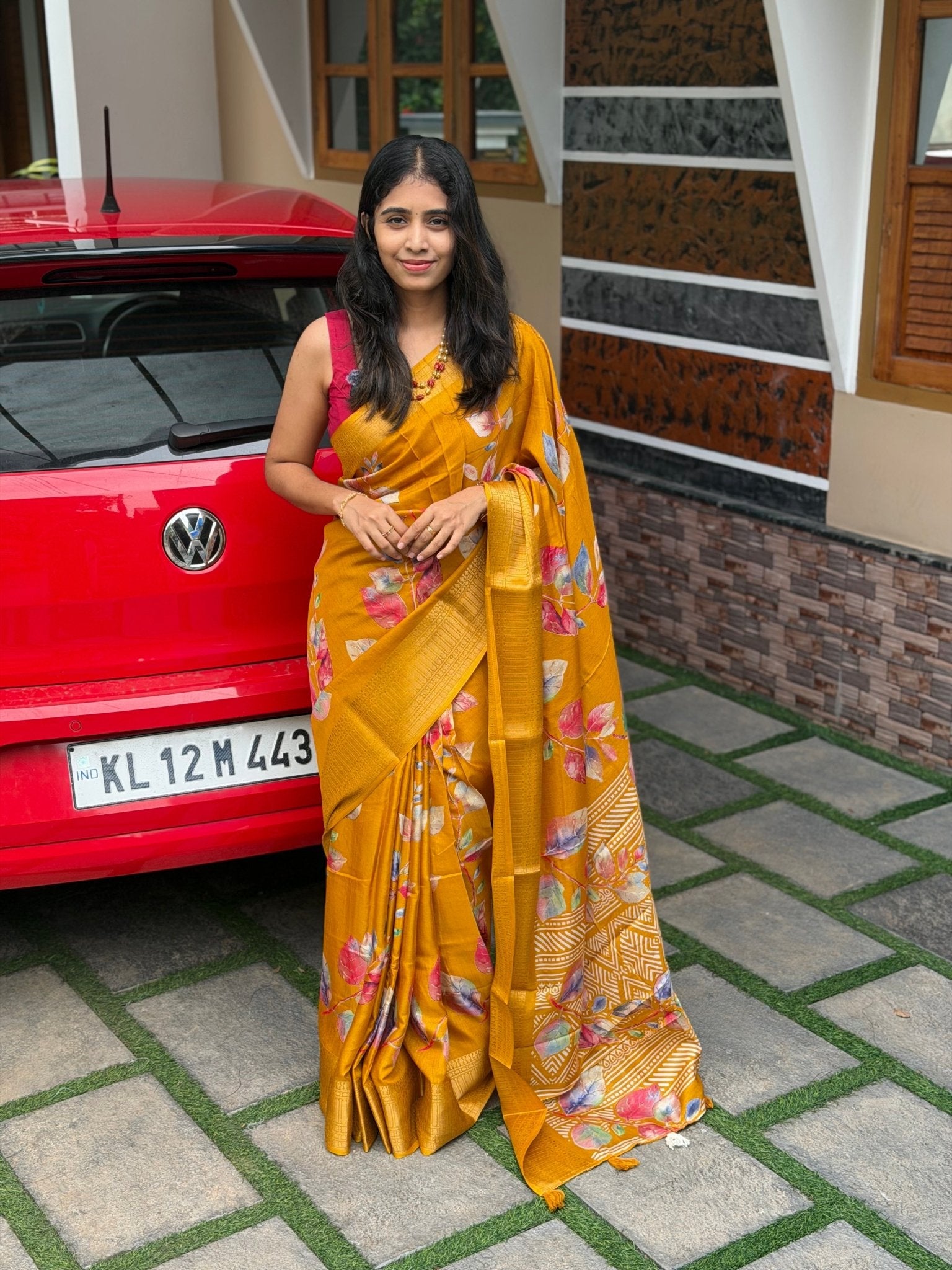 ASHA YELLOW: CHANDERI SILK SAREE YELLOW - aurimo.inASHA YELLOW: CHANDERI SILK SAREE YELLOW