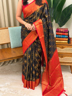 AYILYAM BLACK AND RED:SEMI BANARASI SAREE - aurimo.inAYILYAM BLACK AND RED:SEMI BANARASI SAREE