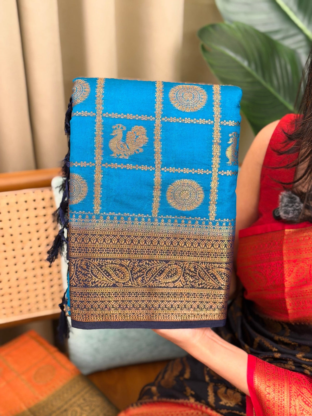 AYILYAM PEACOCK:SEMI BANARASI SAREE - aurimo.inAYILYAM PEACOCK:SEMI BANARASI SAREE