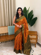 AYILYAM YELLOW:SEMI BANARASI SAREE - aurimo.inAYILYAM YELLOW:SEMI BANARASI SAREE