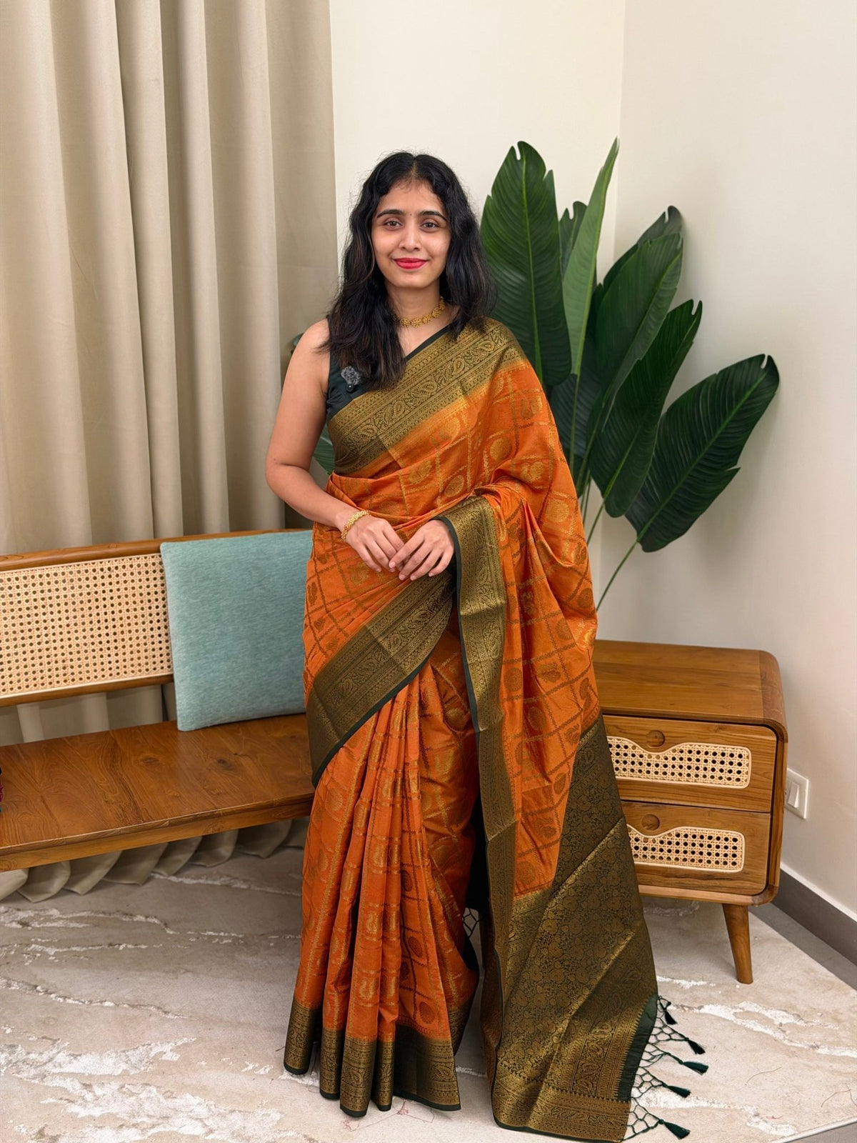AYILYAM YELLOW:SEMI BANARASI SAREE - aurimo.inAYILYAM YELLOW:SEMI BANARASI SAREE