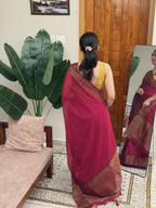 BHAMA MAGENTA:PREMIUM LINEN JUTE SAREE - aurimo.inBHAMA MAGENTA:PREMIUM LINEN JUTE SAREE