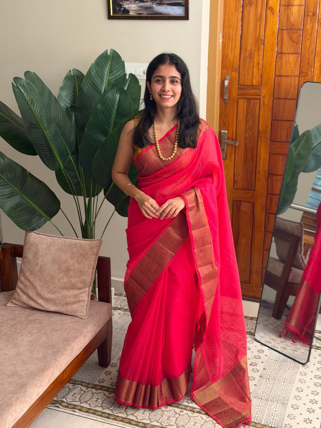 BHAMA PINK:PREMIUM LINEN JUTE SAREE - aurimo.inBHAMA PINK:PREMIUM LINEN JUTE SAREE