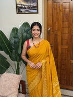 FIDA YELLOW:SEMI DOLA SILK SAREE - aurimo.inFIDA YELLOW:SEMI DOLA SILK SAREE