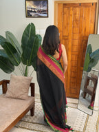 HEMA BLACK:MUL COTTON SAREE - aurimo.inHEMA BLACK:MUL COTTON SAREE