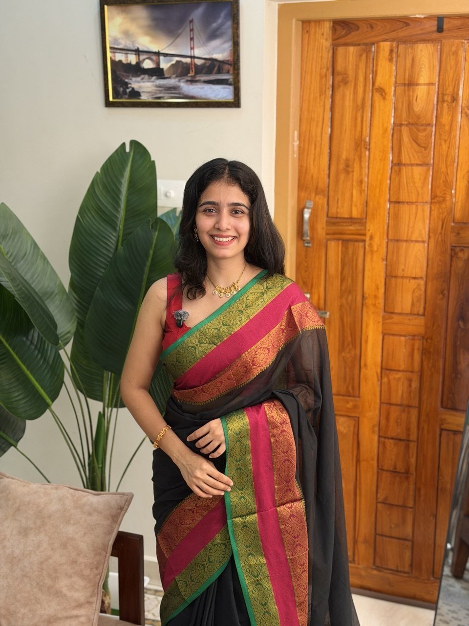 HEMA BLACK:MUL COTTON SAREE - aurimo.inHEMA BLACK:MUL COTTON SAREE