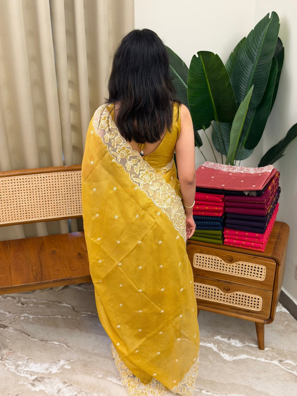 INDULEKHA YELLOW:PREMIUM NET KOTA SAREE - aurimo.inINDULEKHA YELLOW:PREMIUM NET KOTA SAREE