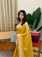 INDULEKHA YELLOW:PREMIUM NET KOTA SAREE - aurimo.inINDULEKHA YELLOW:PREMIUM NET KOTA SAREE