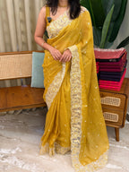 INDULEKHA YELLOW:PREMIUM NET KOTA SAREE - aurimo.inINDULEKHA YELLOW:PREMIUM NET KOTA SAREE