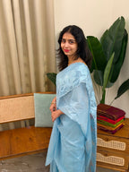 ISHANI BLUE:PREMIUM ORGANZA SAREE - aurimo.inISHANI BLUE:PREMIUM ORGANZA SAREE
