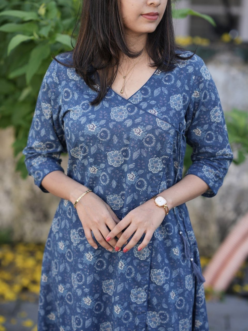 JUNE BLUE:PREMIUM COTTON WRAP KURTA - aurimo.inJUNE BLUE:PREMIUM COTTON WRAP KURTA
