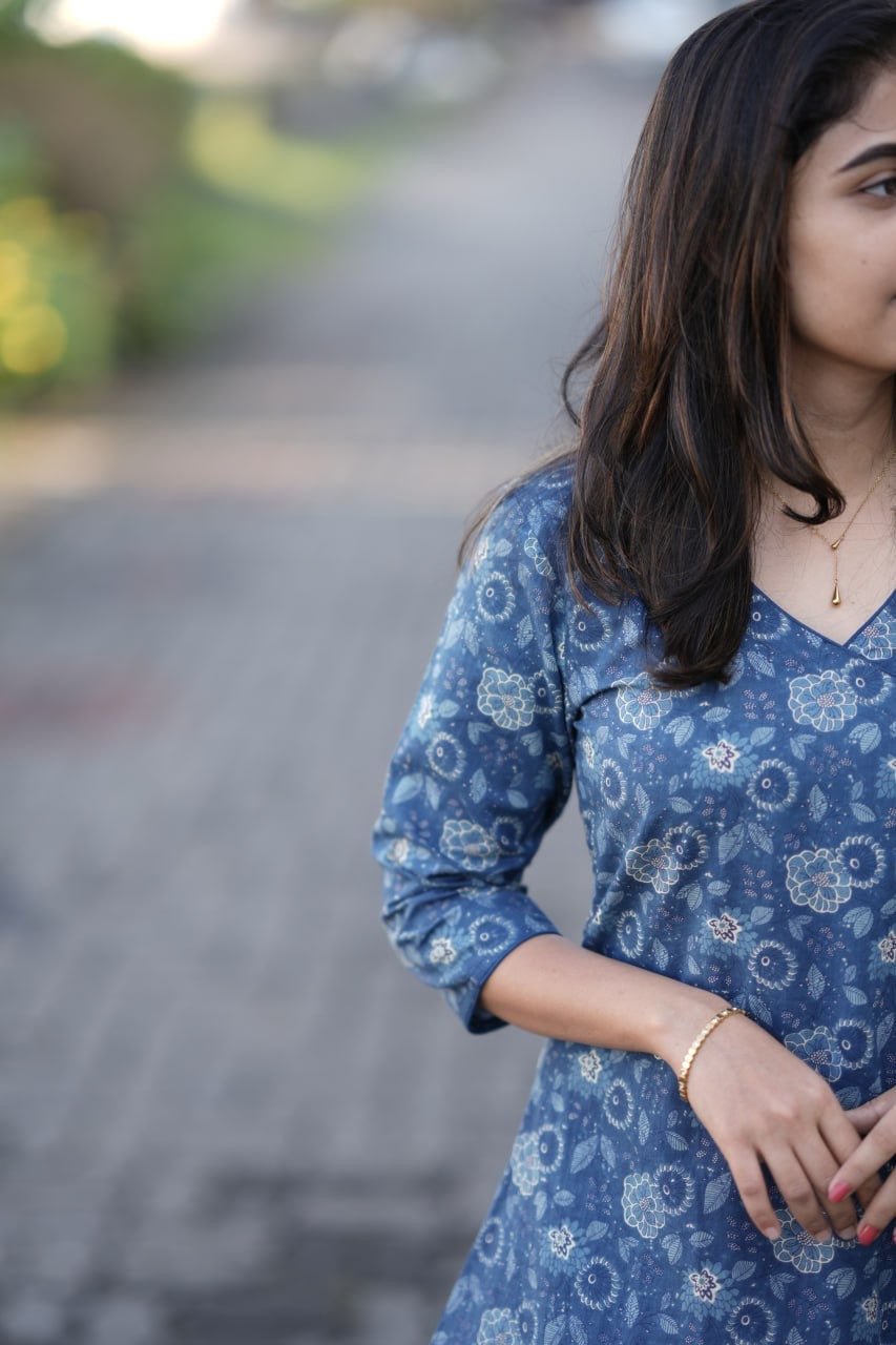 JUNE BLUE:PREMIUM COTTON WRAP KURTA - aurimo.inJUNE BLUE:PREMIUM COTTON WRAP KURTA