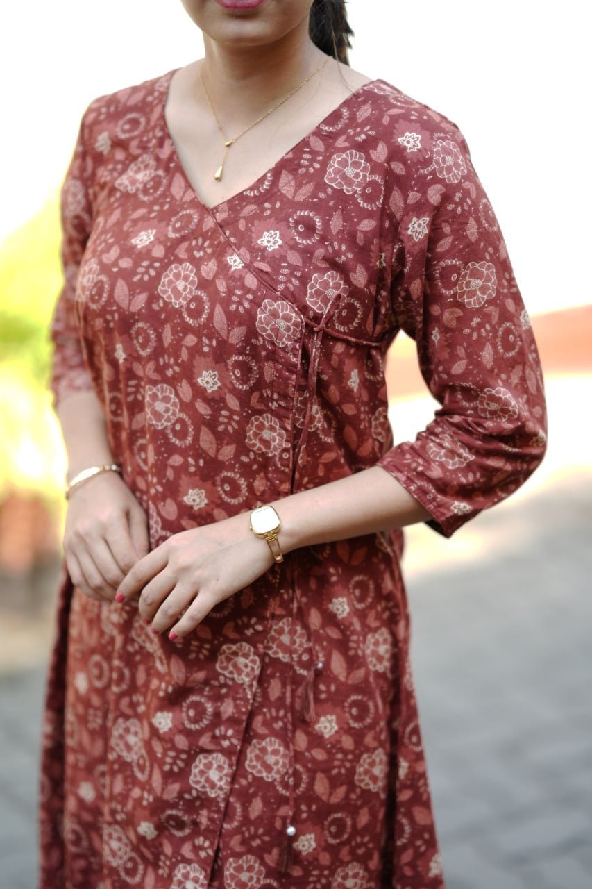 JUNE BROWN:PREMIUM COTTON WRAP KURTA - aurimo.inJUNE BROWN:PREMIUM COTTON WRAP KURTA