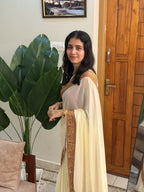 KANI CREAM: SEMI CHIFFON CREPE SILK SAREE - aurimo.inKANI CREAM: SEMI CHIFFON CREPE SILK SAREE