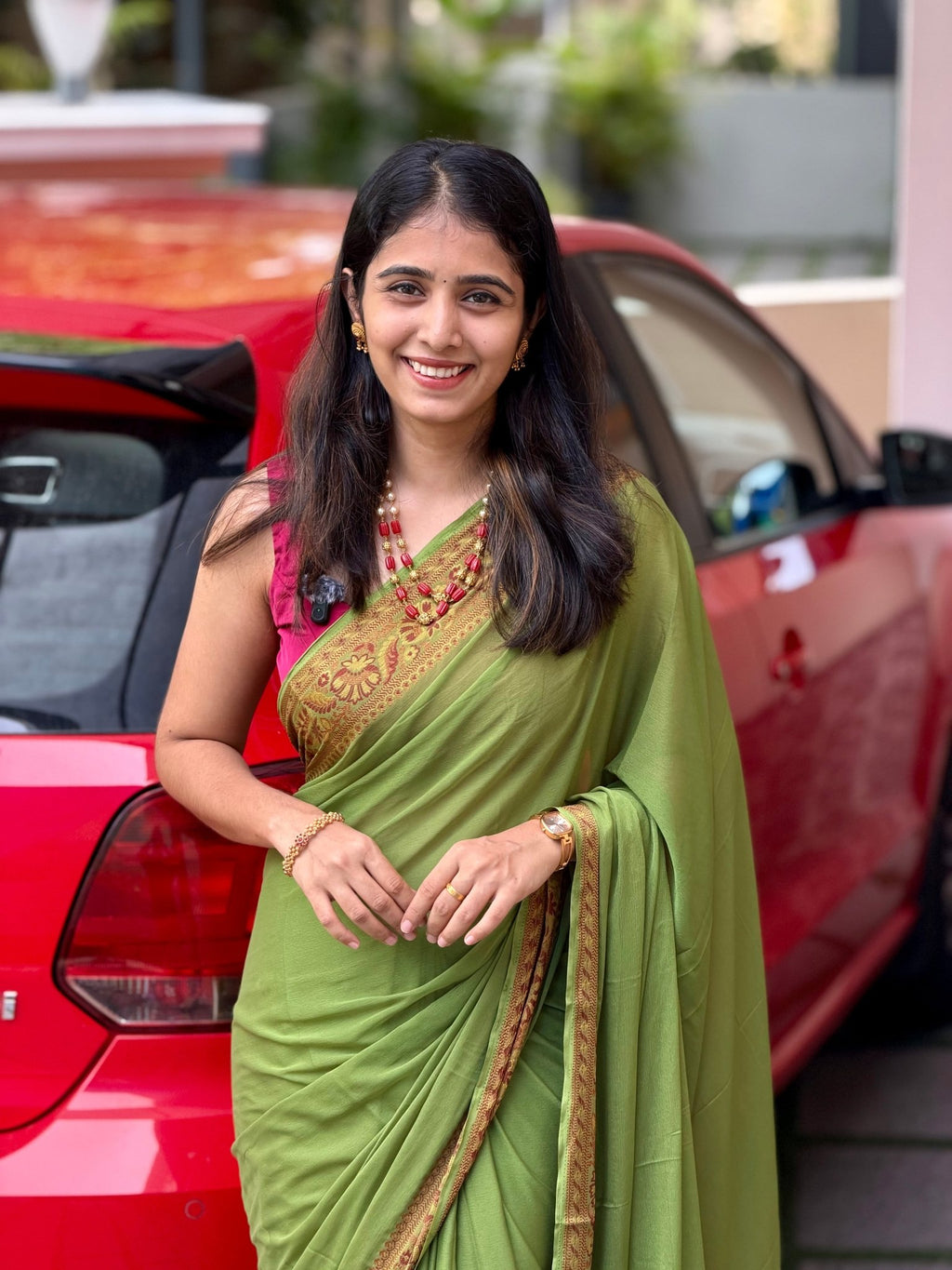 KANI LIGHT GREEN:SEMI CREPE SILK SAREE - aurimo.inKANI LIGHT GREEN:SEMI CREPE SILK SAREE