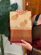 KANIHA CHICKOO AND MAROON:SEMI BANARASI SAREE - aurimo.inKANIHA CHICKOO AND MAROON:SEMI BANARASI SAREE