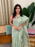KAREENA GREEN:PREMIUM NET KOTA SAREE - aurimo.inKAREENA GREEN:PREMIUM NET KOTA SAREE