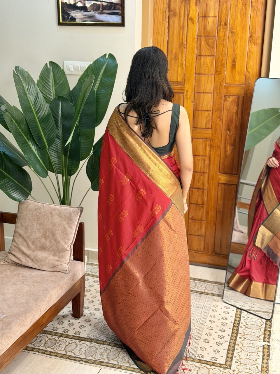 KARTHIKA REDDISH PINK:SOFT SILK SAREE - aurimo.inKARTHIKA REDDISH PINK:SOFT SILK SAREE