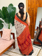 KASHI BLACK BOARDER:CHANDERI SILK SAREE - aurimo.inKASHI BLACK BOARDER:CHANDERI SILK SAREE
