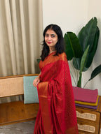 KRISHNA PINKISH MARRON:SEMI BANARASI SAREE - aurimo.inKRISHNA PINKISH MARRON:SEMI BANARASI SAREE