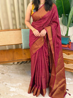 KRISHNA WINE:SEMI BANARASI SAREE - aurimo.inKRISHNA WINE:SEMI BANARASI SAREE