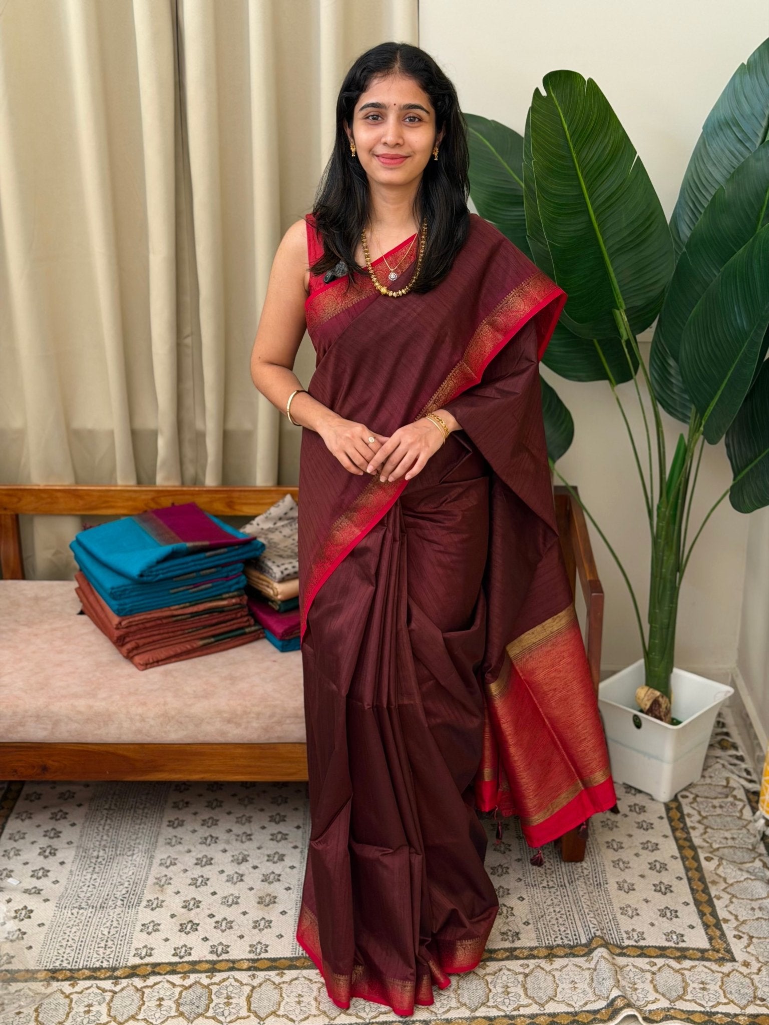 MADHU BROWN:PREMIUM JUTE SILK SAREE - aurimo.inMADHU BROWN:PREMIUM JUTE SILK SAREE