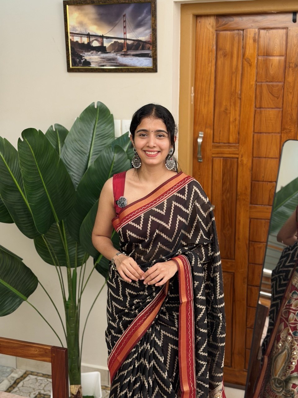 MALA BLACK:CHANDERI SILK SAREE - aurimo.inMALA BLACK:CHANDERI SILK SAREE