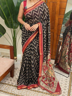 MALA BLACK:CHANDERI SILK SAREE - aurimo.inMALA BLACK:CHANDERI SILK SAREE