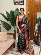 MALA BLACK:CHANDERI SILK SAREE - aurimo.inMALA BLACK:CHANDERI SILK SAREE