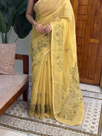 MALAR NEW YELLOW:CHANDERI COTTON SAREE - aurimo.inMALAR NEW YELLOW:CHANDERI COTTON SAREE