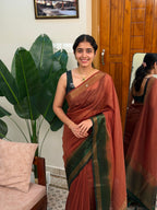 MALLIKA BROWN :PREMIUM LINEN JUTE SAREE - aurimo.inMALLIKA BROWN :PREMIUM LINEN JUTE SAREE