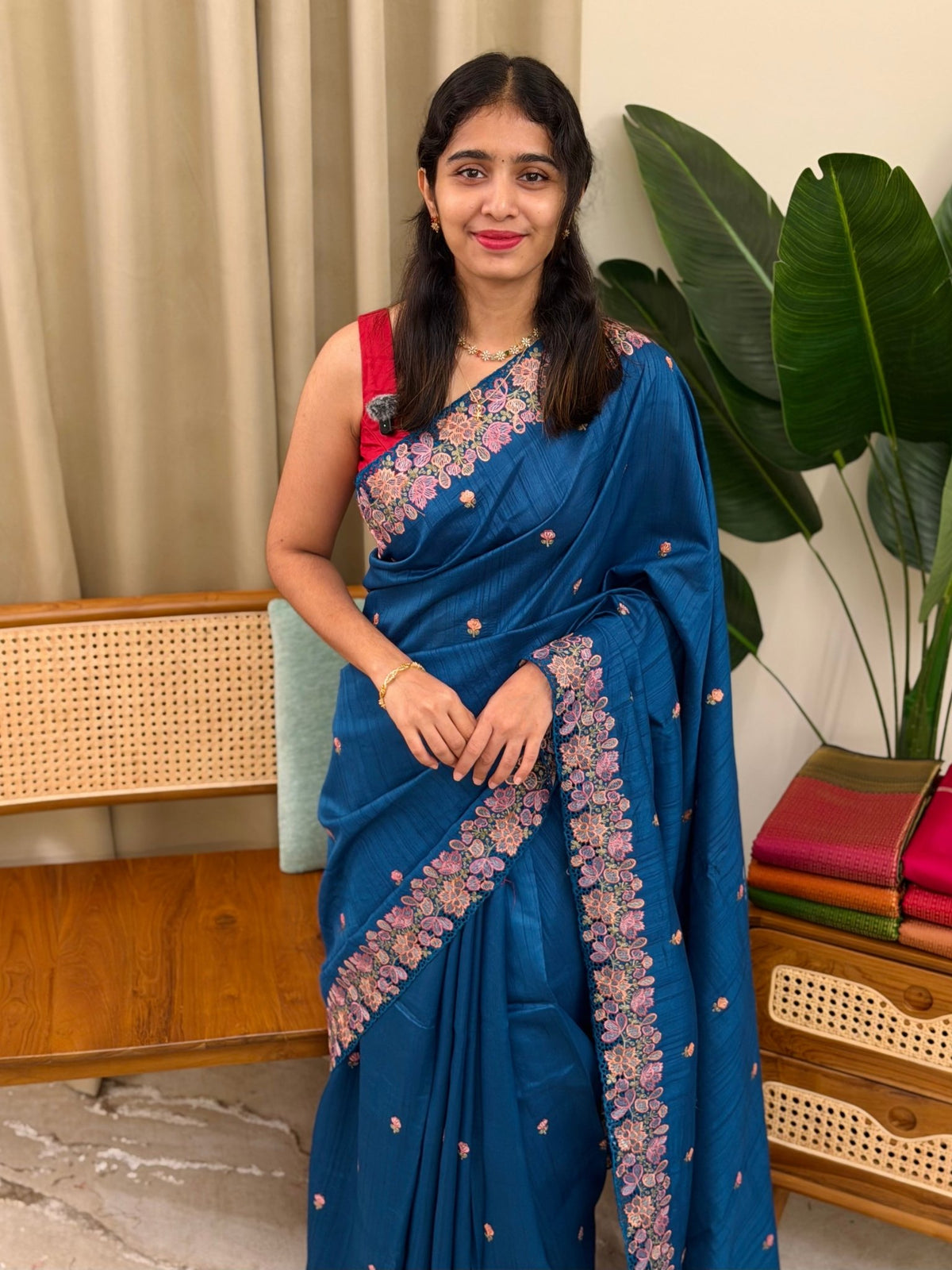 MEENA BLUE:PREMIUM SEMI TUSSER SILK SAREE - aurimo.inMEENA BLUE:PREMIUM SEMI TUSSER SILK SAREE