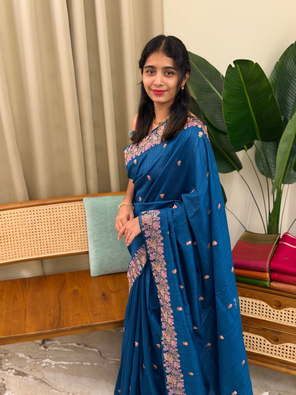 MEENA BLUE:PREMIUM SEMI TUSSER SILK SAREE - aurimo.inMEENA BLUE:PREMIUM SEMI TUSSER SILK SAREE