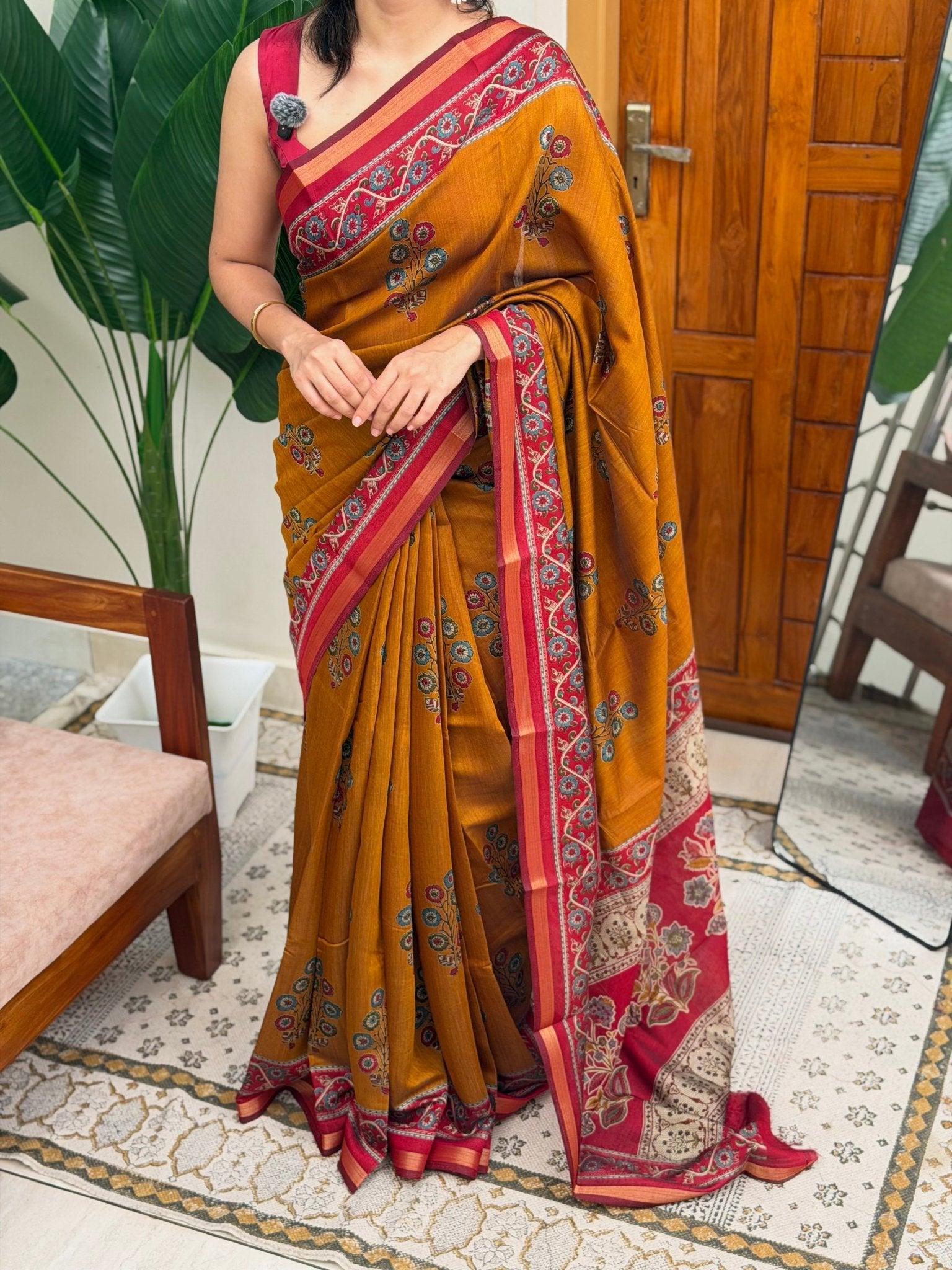 MILA YELLOW:CHANDERI SILK SAREE - aurimo.inMILA YELLOW:CHANDERI SILK SAREE