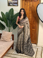 MOZHI BLACK:CHANDERI SILK SAREE - aurimo.inMOZHI BLACK:CHANDERI SILK SAREE