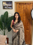 MOZHI BLACK:CHANDERI SILK SAREE - aurimo.inMOZHI BLACK:CHANDERI SILK SAREE