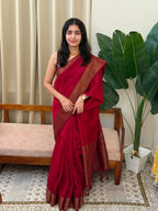 NAYAN:PREMIUM LINEN JUTE SAREE MAROON - aurimo.inNAYAN:PREMIUM LINEN JUTE SAREE MAROON