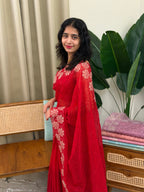 OLIVE RED:PREMIUM ORGANZA SAREE - aurimo.inOLIVE RED:PREMIUM ORGANZA SAREE
