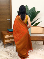 RADHA ORANGE:SEMI BANARASI SAREE - aurimo.inRADHA ORANGE:SEMI BANARASI SAREE