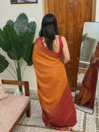 RAGA YELLOW AND RED:SEMI BANARASI SAREE - aurimo.inRAGA YELLOW AND RED:SEMI BANARASI SAREE