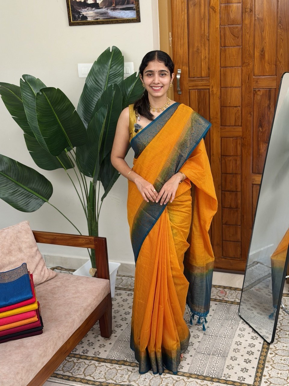 REVATHY:PREMIUM LINEN JUTE SAREE - aurimo.inREVATHY:PREMIUM LINEN JUTE SAREE