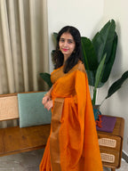 SANDHYA YELLOW :PREMIUM LINEN JUTE SAREE - aurimo.inSANDHYA YELLOW :PREMIUM LINEN JUTE SAREE