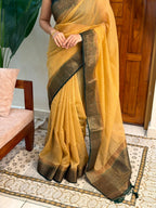 THARA:PREMIUM LINEN JUTE SAREE - aurimo.inTHARA:PREMIUM LINEN JUTE SAREE