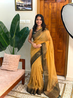 THARA:PREMIUM LINEN JUTE SAREE - aurimo.inTHARA:PREMIUM LINEN JUTE SAREE