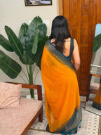URVASHI YELLOW: LINEN JUTE SAREE - aurimo.inURVASHI YELLOW: LINEN JUTE SAREE
