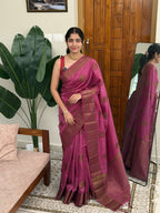 VEENA ONION PINK:PREMIUM JUTE SAREE - aurimo.inVEENA ONION PINK:PREMIUM JUTE SAREE
