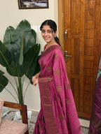 VEENA ONION PINK:PREMIUM JUTE SAREE - aurimo.inVEENA ONION PINK:PREMIUM JUTE SAREE