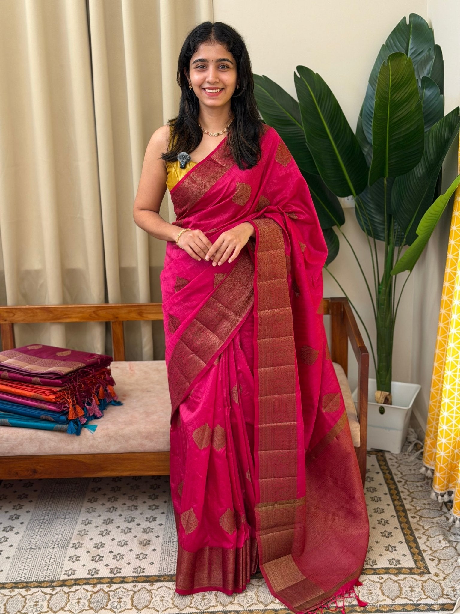 VEENA PINK:PREMIUM JUTE SILK SAREE - aurimo.inVEENA PINK:PREMIUM JUTE SILK SAREE