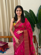 VEENA PINK:PREMIUM JUTE SILK SAREE - aurimo.inVEENA PINK:PREMIUM JUTE SILK SAREE
